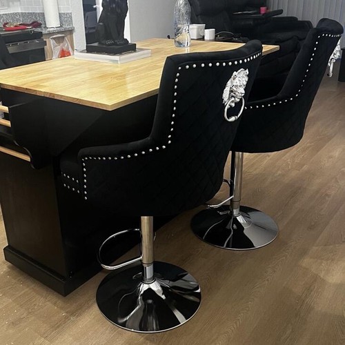 Luxury velvet swivel bar stool - swivel,