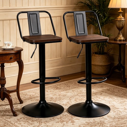 Adjustable bar stools wood - ,