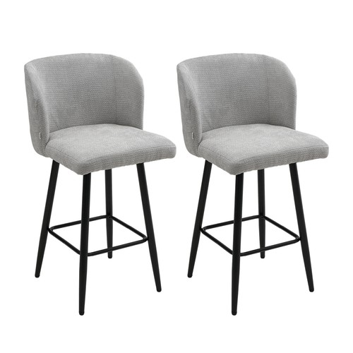 2pcs grey chenille - 2pcs, stools