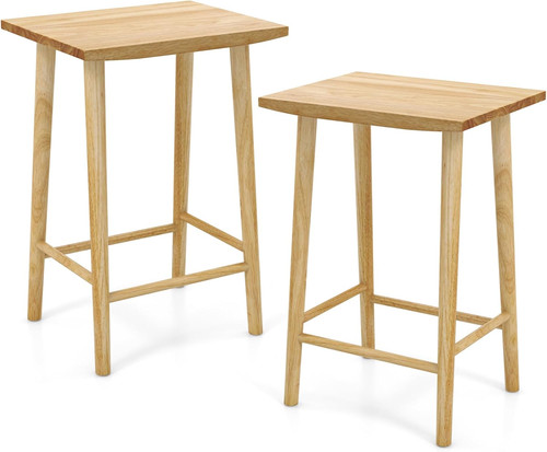 Set backless wooden - of, 2