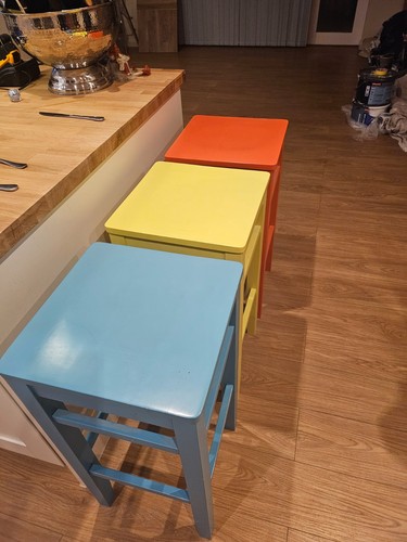 Wooden kitchen island stools - kitchen,